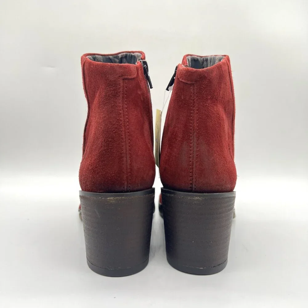Fly London Womens 40 EU 9 - 9.5 US Red Suede Leather Ankle Boots Shoes - Picture 7 of 13